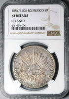 1851/41-Ca NGC XF Mexico 8 Reales Chihuahua Mint Rare Silver Coin (24042802C)