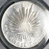 1852-Go PCGS MS 62 Mexico 8 Reales Guanajuato Cap Rays Rare Coin (25122102C)