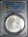 1852-Go PCGS MS 62 Mexico 8 Reales Guanajuato Cap Rays Rare Coin (25122102C)