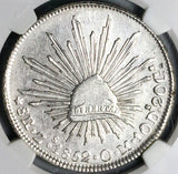 1852-Zs NGC MS 62 Mexico 8 Reales Zacatecas Rare Silver Coin POP 3/1 (23101102C)