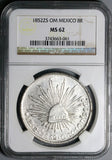 1852-Zs NGC MS 62 Mexico 8 Reales Zacatecas Rare Silver Coin POP 3/1 (23101102C)