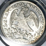 1853/2-Go PCGS MS 61 Mexico 8 Reales Guanajuato Overdate Cap Rays Silver Coin POP 1/1 (24123002D)