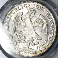1853/2-Go PCGS MS 61 Mexico 8 Reales Guanajuato Overdate Cap Rays Silver Coin POP 1/1 (24123002D)