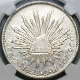 1853-Zs NGC AU 58 Mexico 8 Reales Zacatecas Rare Silver Coin POP 2/3 (23101601C)