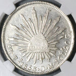 1853-Zs NGC AU 58 Mexico 8 Reales Zacatecas Rare Silver Coin POP 2/3 (23101601C)