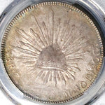 1855-Zs PCGS AU 53 Mexico 8 Reales Zacatecas Mint Rare Silver Coin (23061303C)