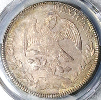 1855-Zs PCGS AU 53 Mexico 8 Reales Zacatecas Mint Rare Silver Coin (23061303C)