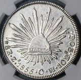 1855-Zs NGC AU 55 Mexico 8 Reales Zacatecas Mint Rare Silver Coin (23072401C)