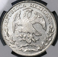 1855-Zs NGC AU 55 Mexico 8 Reales Zacatecas Mint Rare Silver Coin (23072401C)