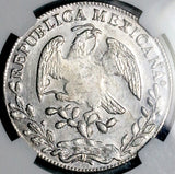 1857-C NGC AU Mexico 8 Reales Culiacan Mint Scarce Cap Rays Silver Coin (26052701D)