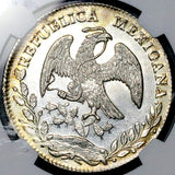 1858-Mo NGC MS 62 Mexico 8 Reales Cap Rays 8R Silver Dollar Coin (26080701C)
