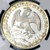 1858-Mo NGC MS 62 Mexico 8 Reales Cap Rays 8R Silver Dollar Coin (26080701C)
