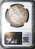 1858-Zs NGC AU 58 Mexico 8 Reales Zacatecas Cap Rays Silver Coin (24010603D)