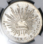 1859-Mo FH NGC MS 61 Mexico 8 Reales Mint State Near PL Silver Coin (25072201C)