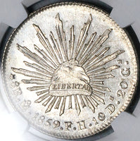 1859-Mo FH NGC MS 61 Mexico 8 Reales Mint State Near PL Silver Coin (25072201C)