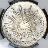 1859-Mo FH NGC MS 61 Mexico 8 Reales Mint State Near PL Silver Coin (25072201C)