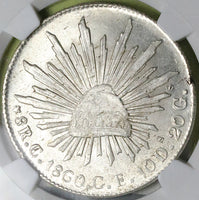 1860-C NGC MS 64 Mexico 8 Reales Culiacan Mint State Cap Rays Silver Coin (24102001C)