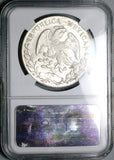 1860-C NGC MS 64 Mexico 8 Reales Culiacan Mint State Cap Rays Silver Coin (24102001C)