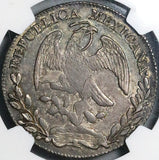 1860-Zs VL NGC AU 55 Mexico 8 Reales Zacatecas Cap Rays Silver Coin (24040703C)