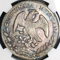 1861-Mo TH NGC MS 61 Mexico 8 Reales Rare Cap Rays Silver Coin (23080402C)