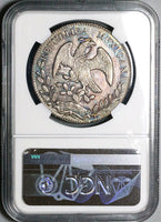 1861-Mo TH NGC MS 61 Mexico 8 Reales Rare Cap Rays Silver Coin (23080402C)