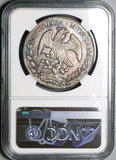 1861-Mo TH NGC MS 61 Mexico 8 Reales Rare Cap Rays Silver Coin (23080402C)
