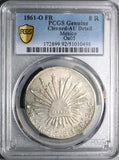 1861-O PCGS AU Mexico 8 Reales Oaxaca Mint RARE Silver Coin (25082102C)