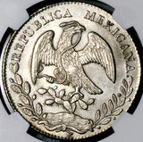 1862-Mo CH NGC UNC Mexico 8 Reales Cap Rays Silver Coin (26072903C)