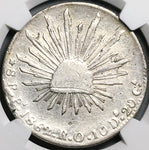 1862-Pi NGC XF Mexico 8 Reales Potosi Mint Pointed 6 Scarce Chopmarked Silver Coin (24040404C)