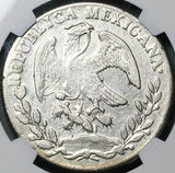 1862-Pi NGC XF Mexico 8 Reales Potosi Mint Pointed 6 Scarce Chopmarked Silver Coin (24040404C)