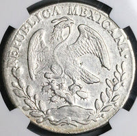 1862-Pi NGC XF Mexico 8 Reales Potosi Mint Pointed 6 Scarce Chopmarked Silver Coin (24040404C)