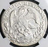 1862-Pi NGC XF Mexico 8 Reales Potosi Mint Pointed 6 Scarce Chopmarked Silver Coin (24040404C)