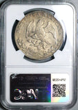 1863-Ca JC NGC AU Mexico 8 Reales Chihuahua Mint Scarce Silver Coin (24081304C)