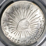 1863-Go PCGS MS 63 Mexico 8 Reales Guanajuato Cap Rays Silver Coin (23092501C)