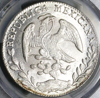 1863-Go PCGS MS 63 Mexico 8 Reales Guanajuato Cap Rays Silver Coin (23092501C)