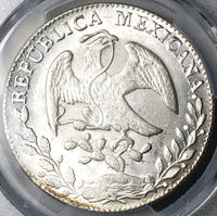 1863-Go PCGS MS 63 Mexico 8 Reales Guanajuato Cap Rays Silver Coin (23092501C)