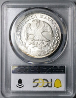 1863-Go PCGS MS 63 Mexico 8 Reales Guanajuato Cap Rays Silver Coin (23092501C)