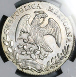 1863-Mo CH NGC UNC Mexico 8 Reales Cap Rays Silver Coin (26072904C)