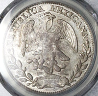 1864-Zs MO PCGS AU 53 Mexico 8 Reales Zacatecas Cap Rays Silver Coin (25042304C)