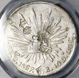 1867-C PCGS AU Mexico 8 Reales Culiacan Mint Rare Chopmarks Silver Coin (24102001C)