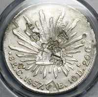 1867-C PCGS AU Mexico 8 Reales Culiacan Mint Rare Chopmarks Silver Coin (24102001C)