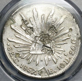 1867-C PCGS AU Mexico 8 Reales Culiacan Mint Rare Chopmarks Silver Coin (24102001C)