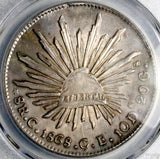 1868-C PCGS AU 58 Mexico 8 Reales Culiacan Mint Rare Silver Coin POP 1/0 (26041801C)