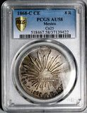 1868-C PCGS AU 58 Mexico 8 Reales Culiacan Mint Rare Silver Coin POP 1/0 (26041801C)