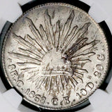 1868/8-C NGC AU Mexico 8 Reales Culiacan Mint Rare Silver Coin (26071001C)