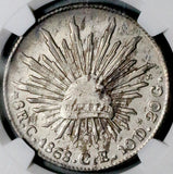 1868/8-C NGC AU Mexico 8 Reales Culiacan Mint Rare Silver Coin (26071001C)