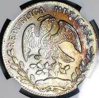 1868-Ho NGC UNC Mexico 8 Reales Hermosillo Mint Scarce Silver Coin (25102301C)