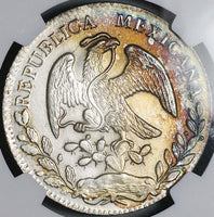 1868-Ho NGC UNC Mexico 8 Reales Hermosillo Mint Scarce Silver Coin (25102301C)