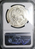1868-Ho NGC UNC Mexico 8 Reales Hermosillo Mint Scarce Silver Coin (25103001C)