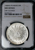 1868-Ho NGC UNC Mexico 8 Reales Hermosillo Mint Scarce Silver Coin (26090601C)